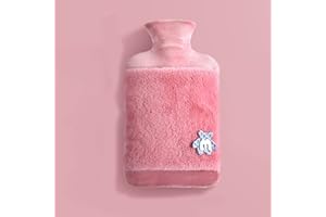 ANICY Otlonpe Termofor z poszewką, 2 l, miękka poszewka klasy premium, długotrwałe ciepło, dla dorosłych, dla kobiet, mężczyzn i dzieci (kolor różowy)