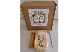 ARTSOJA YA-DECOREGALOS Quemador con la Imagen Arcangel San Miguel + Varillas metalicas + Vela + 1 Palo Santo, Elimina y purifica. Presentado en Caja de Regalo. Hecho a Mano artesanalmente