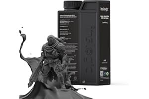 Inslogic 1kg Water-Wash ABS Like Resin, Combines features of ABSLIKE Resin & Water Washable Resin, High Precision, Low Shrinkage, Fast Curing 3D Resin for LCD DLP SLA 3D Printers. (Dark Grey)