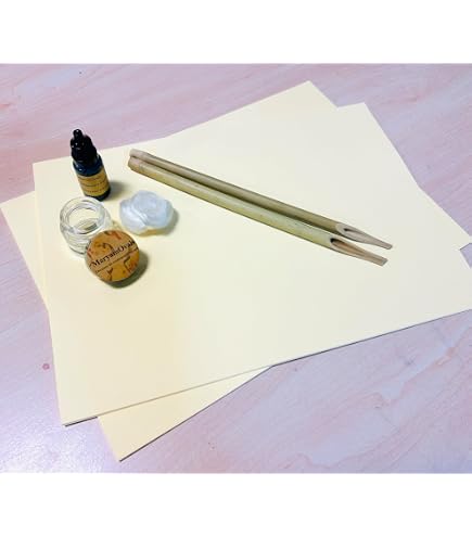 MaryamOvais 5 Bambus-Bltter Qalam / Stifte mit Tinte schwarz 10 ml fr  Kalligraphie Schreiben : Amazon.de: Brobedarf & Schreibwaren