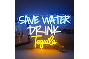 Horseneon Ahorra Agua Bebe Tequile Neon Sign Led Neon Bar Sign Letra Luz de Neon para Decoracion de Pared Bar Luz LED para Pub Inicio Bar Club Man Cave
