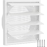 Hon&amp;Guan 150 mm Rectangular Ventilation Grids with Slats &amp; Mosquito Net | 175 mm x 175 mm Exterior Grille Conditioning Ducts