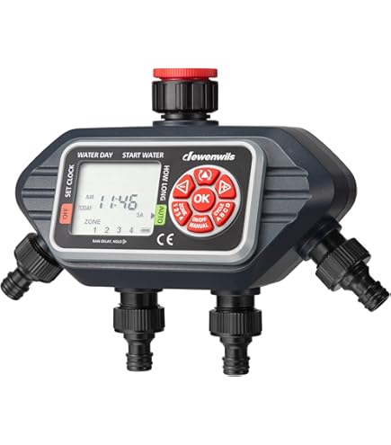 Johgee 3 zones watertimer, tuinslangtimer met regenvertraging, handmatige besproeiing, programmeerbare sproeiertimer voor gazon, tuin, zwembad