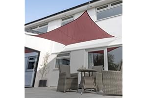 Kookaburra Waterproof Garden Sun Shade Sail Canopy in Marsala Red 98% UV Block (4m x 3m Rectangle)