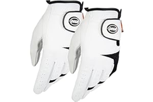 Dega - Guanti da golf, 100% Cabretta in pelle, da uomo, con impugnatura morbida