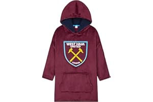 West Ham United F.C. Poncho de forro polar de gran tamaño con capucha, regalos del West Ham para niños, color borgoña, granate, One Size