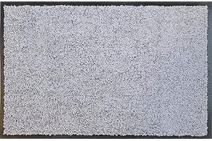 oKu-Tex Eco-Clean wycieraczka zatrzymująca brud, wycieraczka, bieżnik antypoślizgowy, nadaje się do prania, nadaje się do recyklingu, do wnętrz, srebrno-szara, jasnoszara, srebrna, 90 x 120 cm