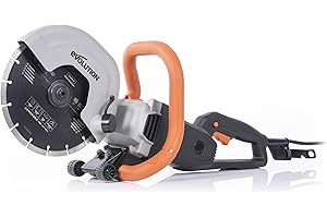 Evolution Power Tools R230DCT Disc Cutter, Concrete Saw, Cut Off Saw, For Cutting Concrete, Stone, Brick, Roof Tile & More - 2000W Motor, No Gas, 90 mm Cut, Incl Diamond Masonry Blade, 230V, 230mm