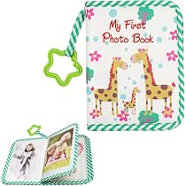 Album Photo Bébé En Tissu Doux - Motif Dinosaures Roses - Pour 17 Photos 10x15cm - Cadeau Naissance