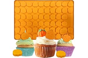 UTEFIF Stampi in silicone per zucca, per Halloween, 58 cave, mini zucca, caramelle, cioccolato, gelatina, biscotti fai da te (zucca)