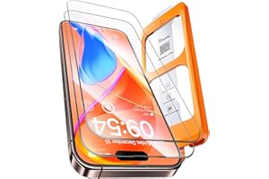TOCOL 2 Piezas Protector Pantalla para iPhone 15 Pro, Alineación Automática para Una Instalación Rápida, Sin Burbujas, Cristal Templado de Dureza 9H+Inastillable, HD Transparente