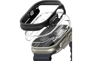 Ringke Slim for Apple Watch Ultra 3/2 / 1 49mm Case [2 Pack] Ultra Thin Lightweight Hard PC Cover - Clear & Matte Black