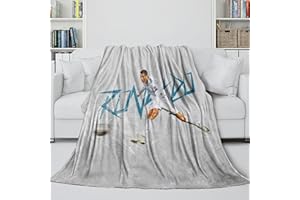 REIPOL Ronaldo Warm Blankets - Football Children Adults - Eye-catching Flannel Blanket for Bedroom Living Room Crib Decor - Christmas Birthday Wedding Gift 60 x 80 inches (150 x 200 cm)