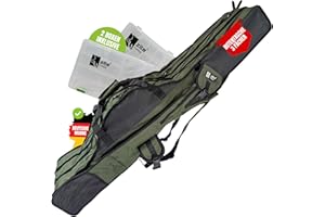 ‎ZITE Zite Fishing Angeltasche Rutentasche 190 cm | Rod-Case Angelfutteral, Wasserabweisendes Rutenfutteral, 3 Fächer Rutenrucksack für Angelruten Angel Tasche Angeltaschen Angelrute Tasche Angelrutentasche