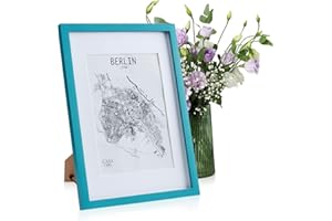 CLASSIC BY CASA CHIC Casa Chic Marco de Fotos, Marcos de Fotos Cuadrado de 45 x 32 cm, para Mesa y Pared, para Casa y también Oficina, Marco Fotos A3 Posición Vertical y Horizontal, Hechos de Cristal y Madera para Póster