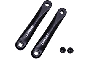 PROWHEEL Bras de manivelle pour vélo électrique disponible en trou carré, 152 mm/160 mm/165 mm/170 mm/175 mm noir pour vélo électrique, moteur monté moyen, couple (1 paire)