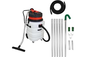 MAXBLAST Gutter Cleaning System 90L Industrial Wet & Dry Vacuum Cleaner 24ft Gutter Pole Kit 1.2m - 7.2m Drain Sucker Long Reach 5m Hose Attachments Bagged Bagless Cloth Filter 3000W Triple Motor 6.5m Cable