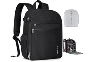 K&F CONCEPT Zaino per Fotocamera Compatto, Zaino Fotografico con Parapioggia, scomparto per laptop per obiettivi reflex treppiedi