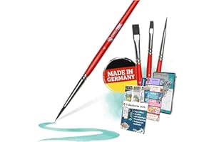 ‎CREATEK CreaTek - Premium Pinselset Acrylfarben [ Handarbeit Made in Germany ] 4 hochwertige Rundpinsel & Flachpinsel | Perfekt abgestimmtes Acryl Pinsel Set, Haarpinsel Set, Pinsel Acrylfarbe, Künstlerpinsel