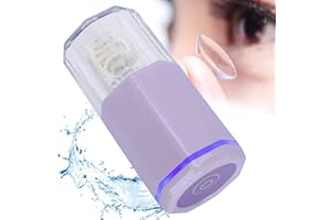 FILFEEL Lavadora de lentes de contacto, herramientas de limpieza de lentes de contacto portátiles Limpiador automático para eliminar la proteína del desgarro(púrpura)
