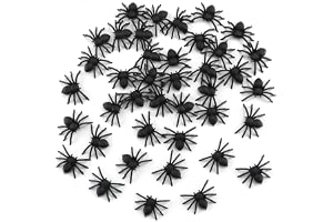 SAVITA 50st Realistisk Spindel Halloween Dekoration, Plast Mini Spider Svart Realistisk Skrämmande Spindel Prank Halloween Sp