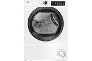 Hoover H-DRY 350 Freestanding Heat Pump Inverter Tumble Dryer, 9 Kg, Class A+++, Wi-Fi & Bluetooth, Four Drying Levels, Aquavision & Advanced Care, White, 59.6x60.4x85 cm - HRE H9A3TBE-80/N