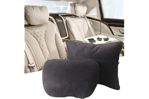 Kwak's zestaw poduszek na zagłówek, Maybach Design S klasa, super miękka poduszka na zagłówek samochodowy, podparcie lędźwiowe, poszewka ze sztucznego zamszu PP, bawełniana wypełniona poduszka (czarna)