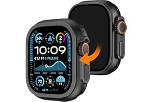 Dolstrap 2 in 1 Rugged Metal Case Compatible with Apple Watch Ultra 49mm, Seamlessly Bumper Protector Ultra 3/2/1 Case with Back Cover for iwatch, Black