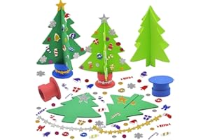 FYOJAIC Weihnachtsbaum bastelset, 6 Stück Weihnachtsdeko Basteln Kinder, Weihnachts Bastelsets, Filz Weihnachtsbasteln deko set für winter