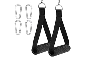 CHIFOOM 2PCS Bande de résistance Poignées Exercice Tirer Poignées De Remplacement,Poignée rembourrée en Mousse,avec 4 Pcs Mousquetons pour Fitness pour entraînement Physique Gym Yoga