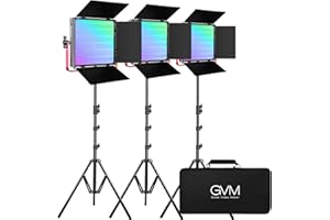 GVM GREAT VIDEO MAKER GVM lampa wideo LED ze statywem, sterowanie za pomocą aplikacji 50 W, 1200D RGB, światło ciągłe, fotografia LED, oświetlenie konferencyjne do studia wideo, YouTube, światło LED do aparatu
