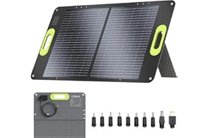 CTECHi Foldable Solar Panel 60W, Portable Solar Charger Kit, IP67 Waterproof for Portable Power Station Generator, Off-Grid Power, Outdoor Camping Van RV Trip and Emergency
