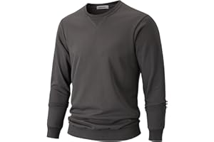 VEIISAR Herren Sweatshirt mit Rundhalsausschnitt Männer Basic Pullover Langarmshirts Freizeit Sport Shirt