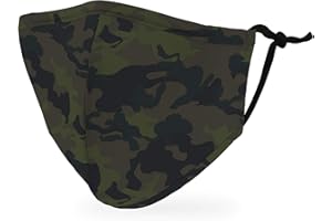 Weddingstar Kid's Washable Cloth Face Mask Reusable and Adjustable Protective Fabric Face Cover w/Dust Filter Pocket - Camo
