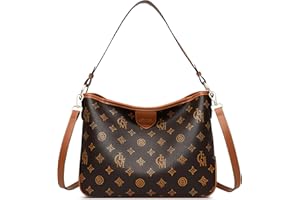 DEEVORCA Moda Borse A Tracolla Donna Vintage Stampa Borsetta Grande Pelle Pu Classica Borse Con Manico Superiore Viaggio Lavoro Shopping Elegante Messenger Borsa A Tracolla Marrone B