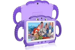 OKULAKU Tablet dziecięcy 7 cali dla dzieci w wieku od 3 do 14 lat – tablet dla dzieci z systemem Android z etui 2 GB + 32 GB zabezpieczenie przed dziećmi certyfikat GMS - WiFi Dual Kamera Google Play Store