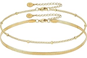 BONNYBIRD® Premium Edelstahl Fußkettchen für Damen in Silber, Gold & Roségold, 100% Wasserfest & Hautverträglich BonnyBeach