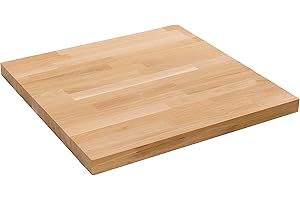 domli Solid Wood Premium Oak Table Top | 600m x 600mm x 40mm | Top Grade European Wooden Large Square Kitchen Dining Tabletop Worktop Desktop Countertop Workstation