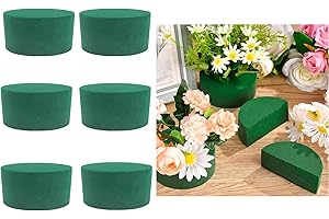 ZHDWC Floral Foam Block 6PCS Round Wet&Dry Bouquet for Weddings and Flower Shops - Suitable for Display (Green)
