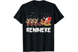 BIER WEIHNACHTEN DESIGN SHOP Funny Beer Christmas Reindeer Santa T-Shirt