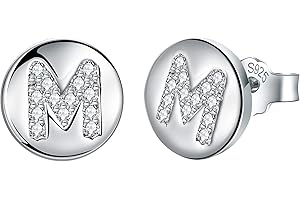 J.Endéar Earrings Initial Letter A-Z for Women Girls 925 Sterling Silver Hypoallergenic Tiny Studs, Jewelry Birthday Children's Day Gifts for Kids Daughter