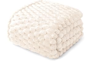 Whale Flotilla Manta mullida con patrón jacquard 3D, exquisita y cálida manta para todas las estaciones, 150 x 200 cm, color blanco