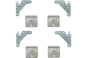 VICHOME Juego colgador para muebles de cocina armarios cabeceros cabezales percheros estantes, escuadra+placa de montaje. Herraje para pared suspendido oculto, montaje resistente(2)