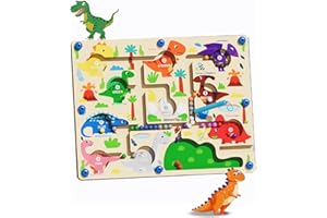 ENIKMOSD Labirinto Magnetico per Bambini 3 4 5 6 Anni,Giochi Montessori Magnetici Lavagna Magnetica in Legno Gioco Abbinamento Colori Motricità Fine Educativi Giochi Regalo per Ragazzi Ragazze