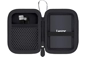 Khanka Custodia per Lexar ES5 ES4 SL500 SL500M 1TB/2TB/4TB Portatile SSD, Custodia di Conservazione per Lexar/ES5/ES4/SL500/SL500M Esterno SSD (Nero)