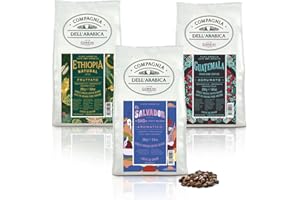 CAFFÈ CORSINI 1950 Caffè Corsini - Cafè en Grains 3x250g Compagnia Dell'Arabica Mix Guatemala / Éthiopie / El Salvador, Mono Origine, 750g au Total
