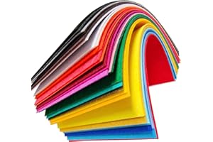 Jtnohx Fogli Feltro Rigido per L'artigianato, 32 Pezzi Tessuto di Feltro 1 mm, 17,78×28,7 cm Pannolenci Colore per Cucito e la Decorazione del Partito