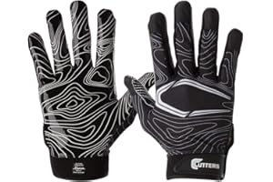 Cutters Game Day Receiver Glvs Blk Topo Adulto S/M
