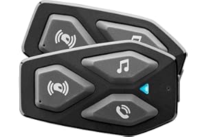 Interphone UCOM3 - Doble - Bluetooth 5.1 Motorcycle Intercom da Casco de Motocicleta, Auriculares de 32 mm, Uso de Motocicletas, Distancia de 500 m, 10 Horas de autonomía, música, GPS, Impermeable