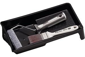 Boldrini Set per smalto completo di mini rullo completo di manico da cm 10, vaschetta e pennello da smalto da 4cm